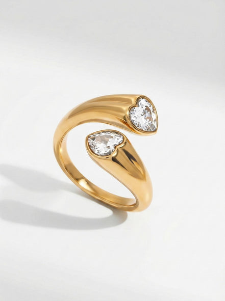 Sculpted Open Heart Ring