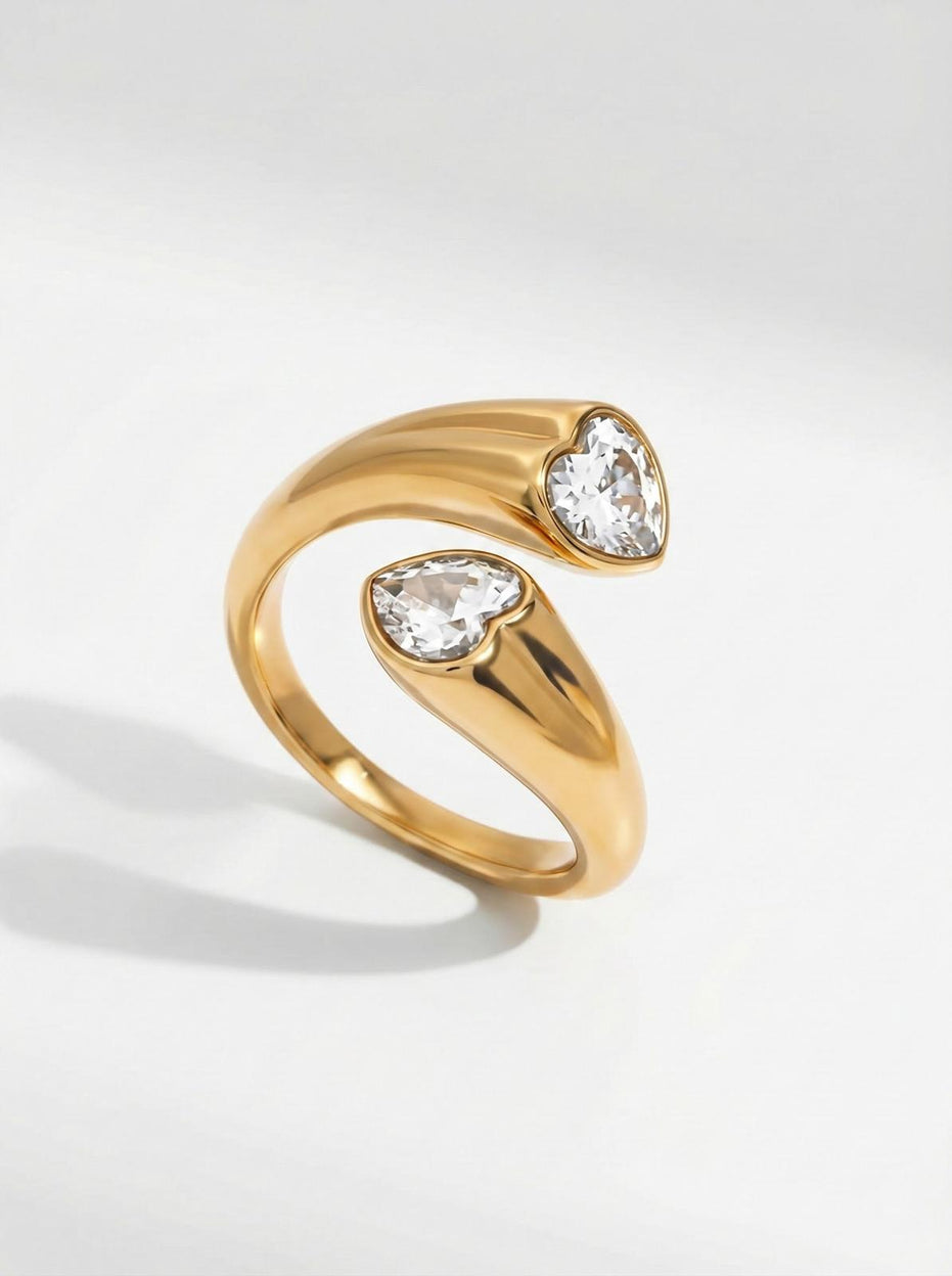 Sculpted Open Heart Ring