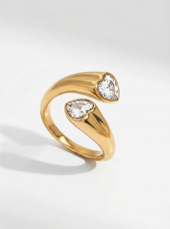 Sculpted Open Heart Ring