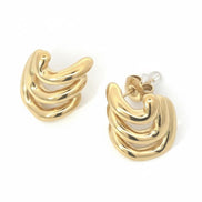 Triple Curve Stud Earrings