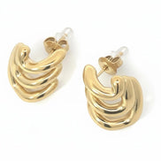 Triple Curve Stud Earrings