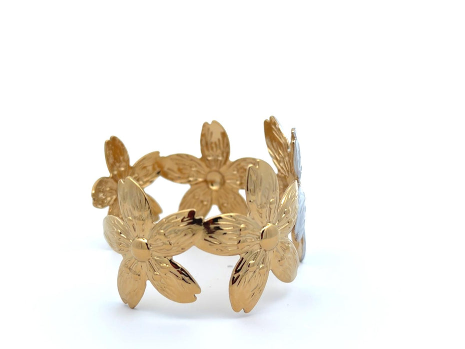 Open Floral Cuff Bracelet