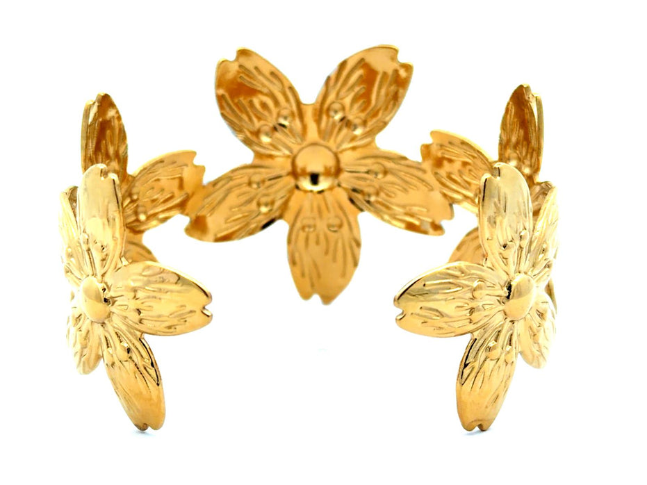 Open Floral Cuff Bracelet