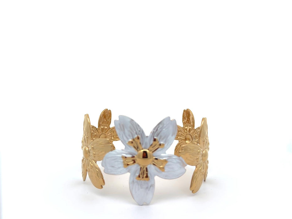 Open Floral Cuff Bracelet