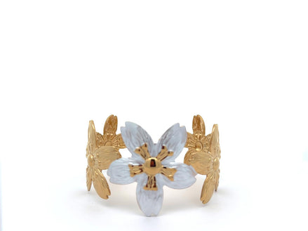 Open Floral Cuff Bracelet