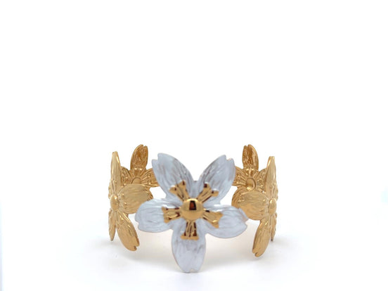 Open Floral Cuff Bracelet
