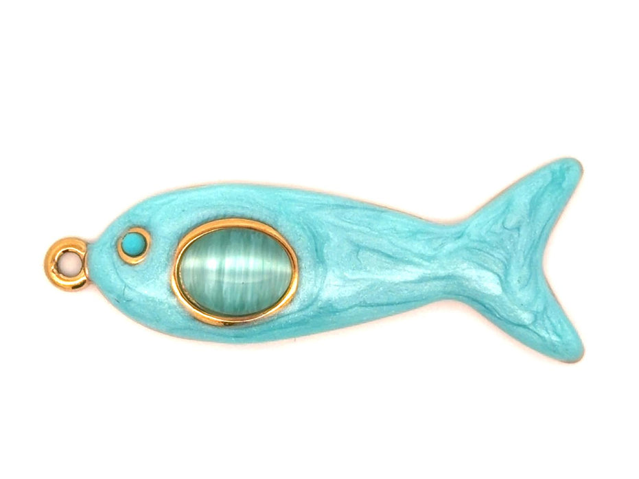 Enamel Fish Pendant Necklace