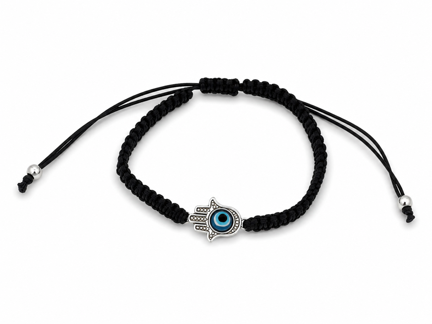 Evil Eye Hamsa Braided Adjustable Bracelet