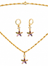 Multicolor Zircon Floral Pendant Necklace and Earring Set